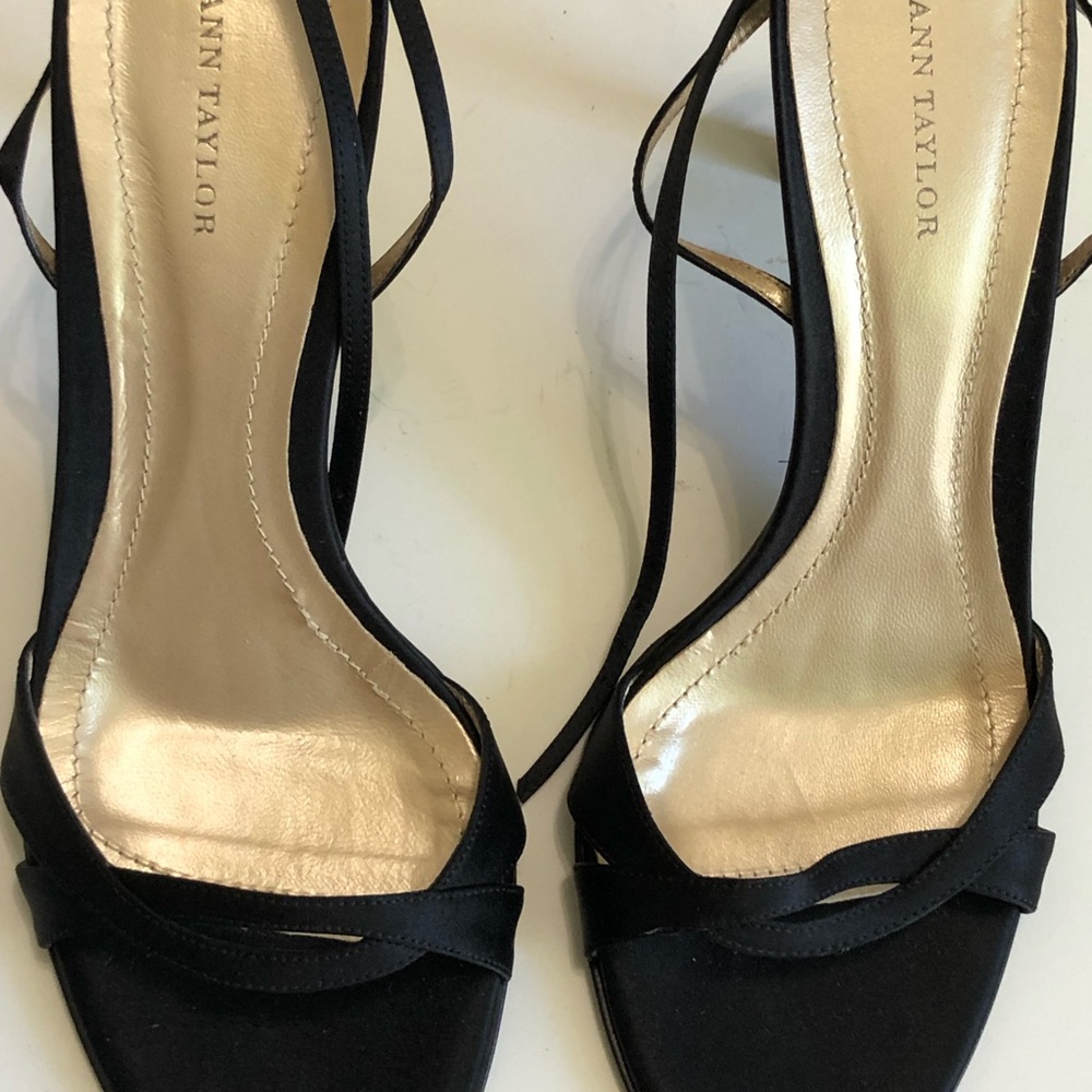 Ann Taylor Black Strappy Heels
